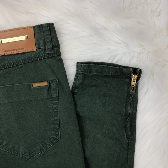 Zara Basic Jeans Denim Jegging Jeans Green Size 4 - Picture 8 of 9